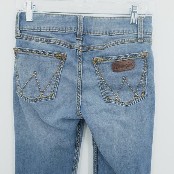Wrangler Jeans Juniors 3X32 Blue Denim‎ Light Wash Bootcut Cowgirl Western Y2K - Picture 5 of 12